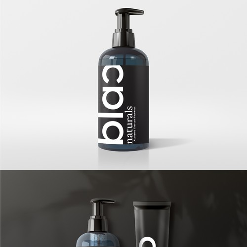 Charcoal based cosmetics brand label design.