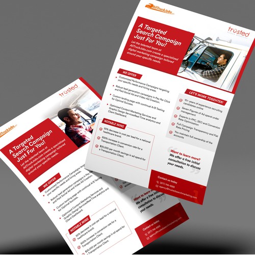 Single Page Brochure for Trucking Recruiting agency