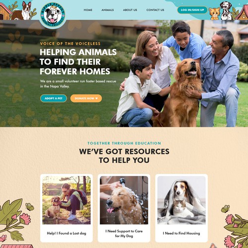 Website Design Concept For Animal Project