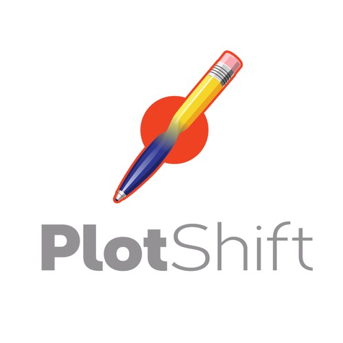 Create a modern logo for a collaborative writing platform: Plot Shift