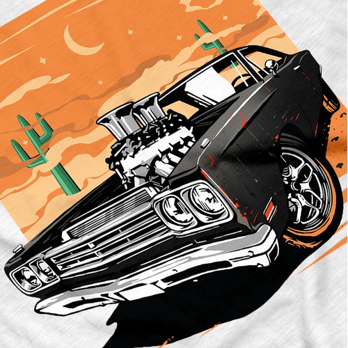 Hot Rod T Shirt Illustration Design