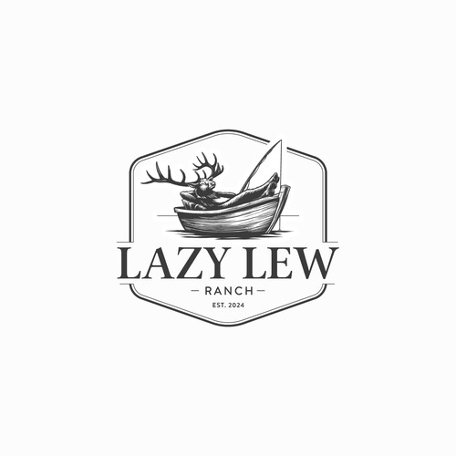 Playful logo concept for Lazy Lew Ranch
