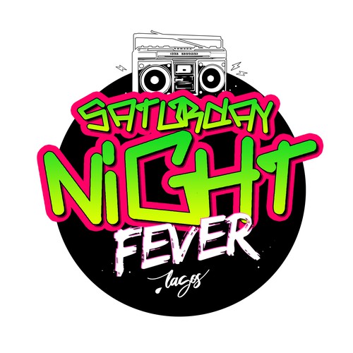 Hip hop style party logo