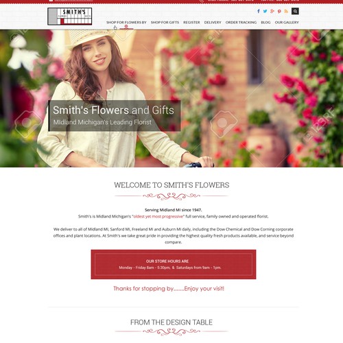 Design for floral arrangements selling Website