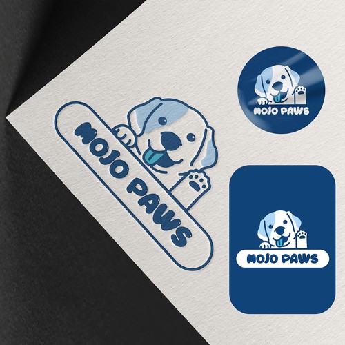 Blue Dog Logo for Sitting & Walking Husband and Wife Business