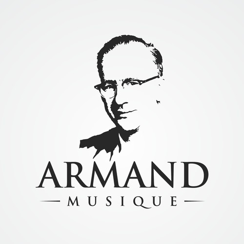 Create a distintive portrait logo for a music store
