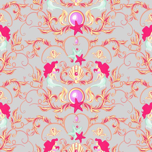 Versace inspired mermaid pattern