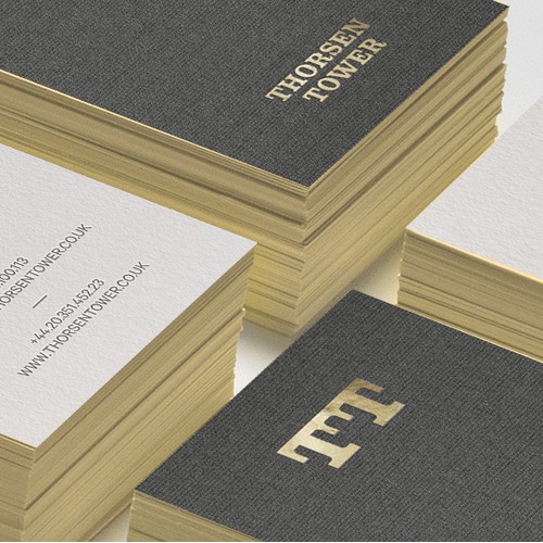 Business cards + golden foil