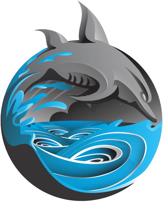 The logo/emblem of an exciting/violent aquatic fantasy sport from an upcoming novel