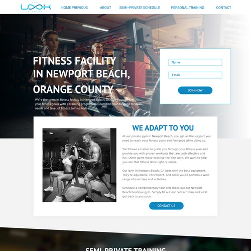 Private Gym website design