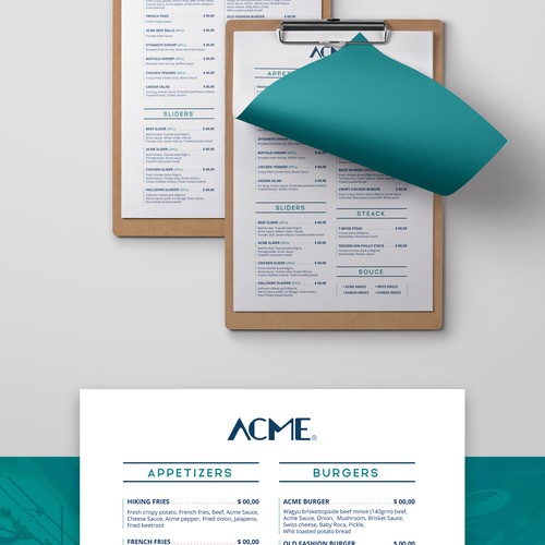 Restaurant Menu - ACME