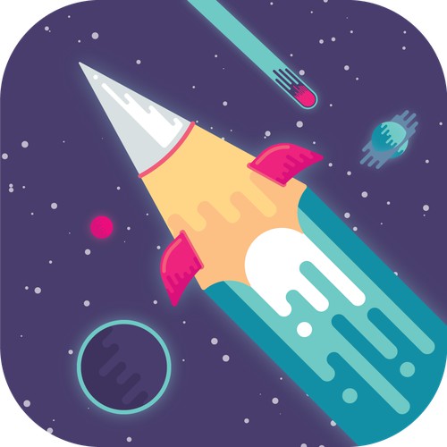 Create a fun new app icon for Letterspace - note taker app for iPhone & iPad.
