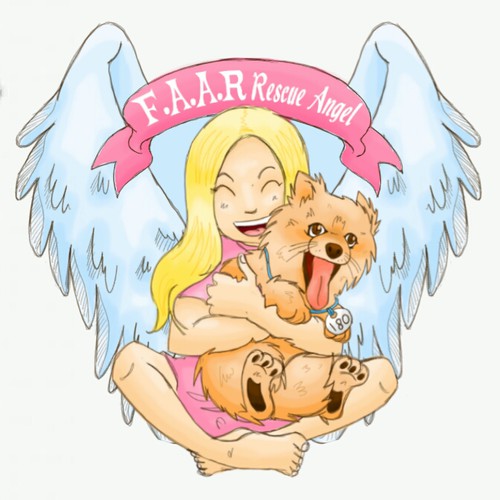 Create cartoon pic of our Rescue puppy mill ambassador Ark for Free And Alive Rescue!