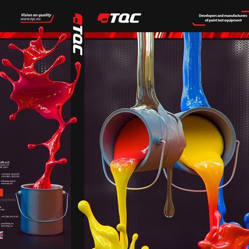 Colorful, catchy, smashing. Design the cover of the TQC catalogue about paint test products