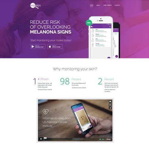 Skin Cancer App - Landing Page