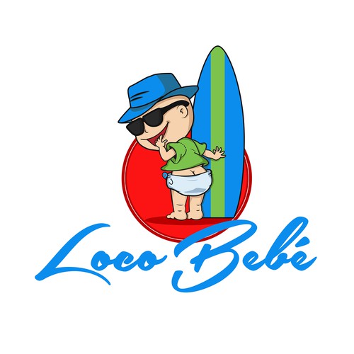 Create a logo for a baby food with a surf vibe