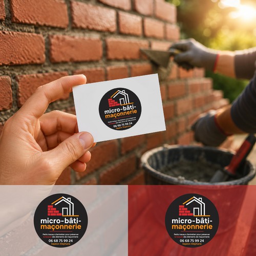 Circular masonry & home services badge