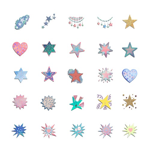 Star Theme Stamp Sets for Photo Editing App