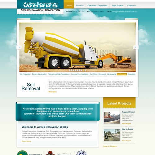 1 PAGE WEBSITE DESIGN for excavation & landscaping company