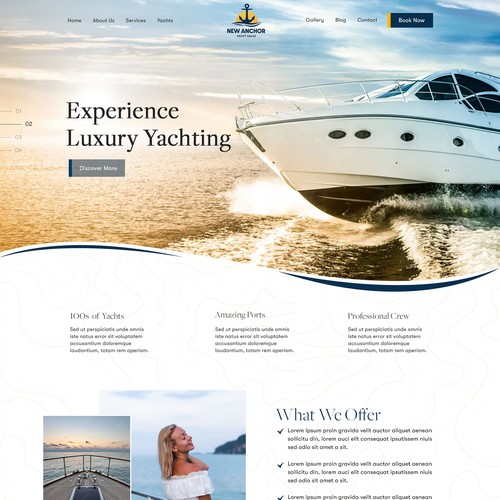 Luxury Yachting Booking Homepage Design