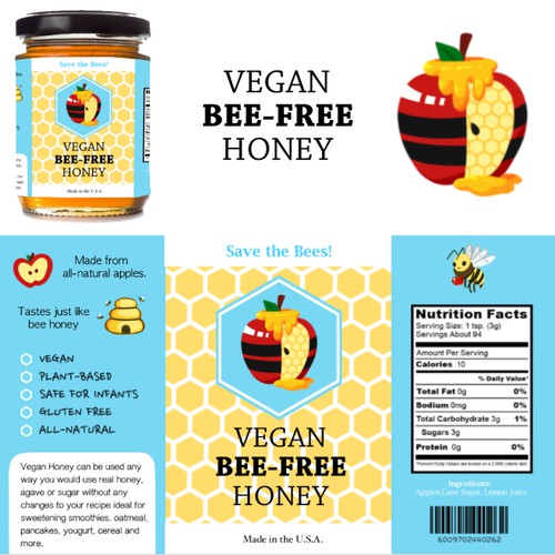 Vegan Bee-Free Honey Label