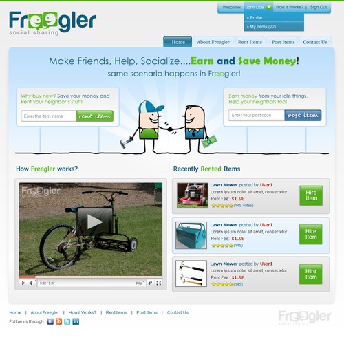 website design for Freegler