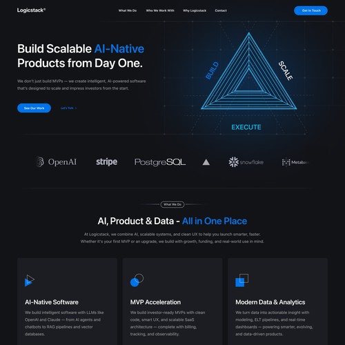Homepage Design for an AI-Native Product Agency