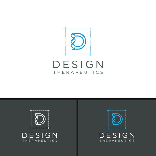 Modern logo for a biotech company focused around design concepts