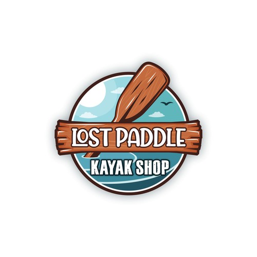 Playful logo for a kayak Shop