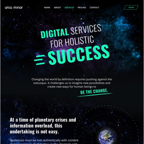 Web Design with Space Theme for Digital Services Agency