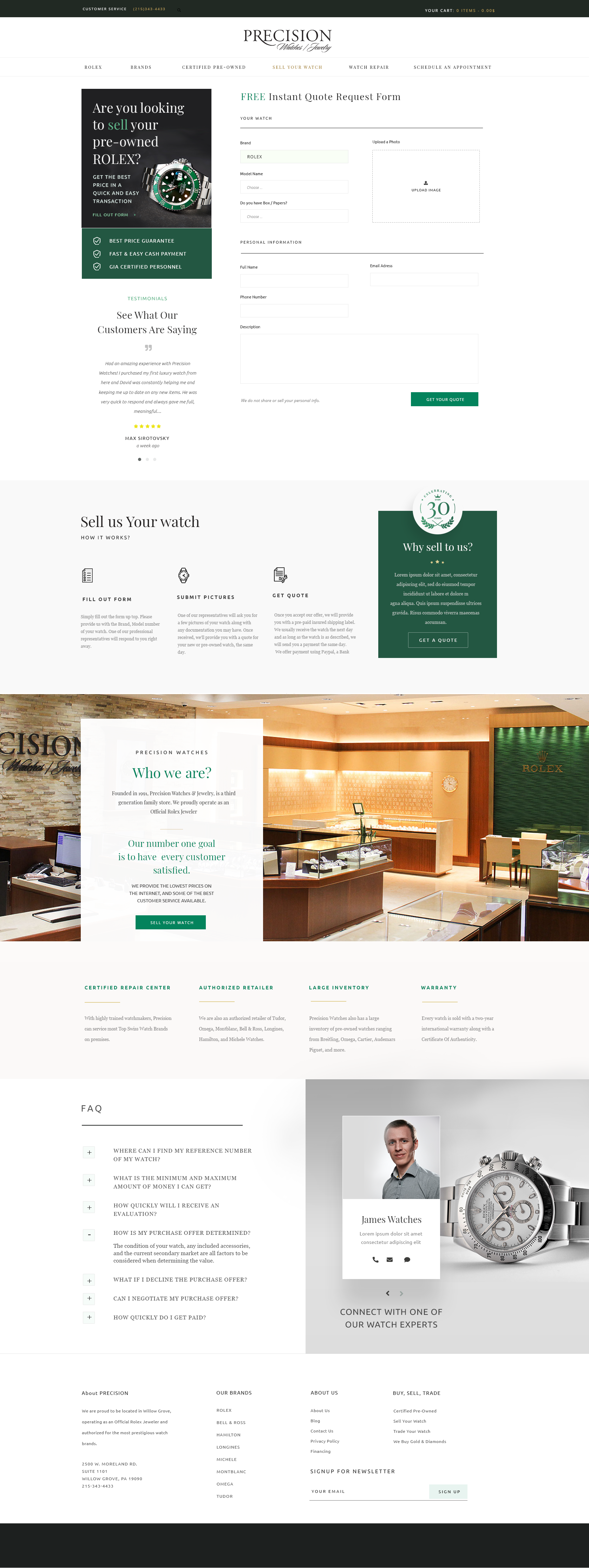 Luxury High-End Watch Store Contact Page Needed!