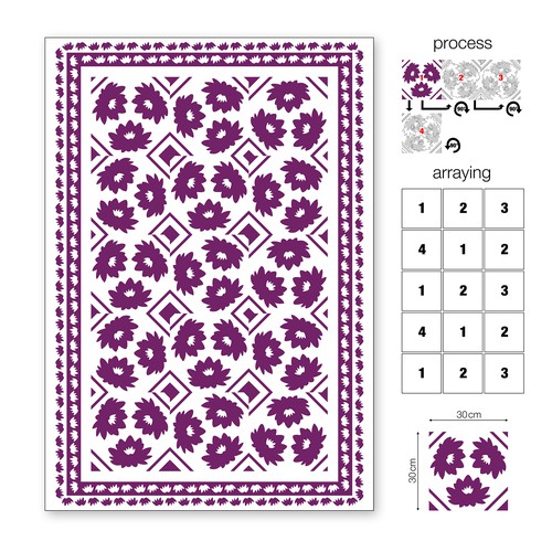 Towel design with lotus-flower pattern