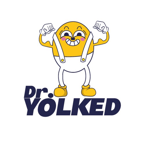 A fun cartoonish logo for Dr. Yolked