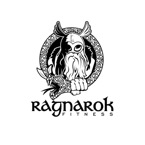Ragnarok/good vs evil/fitness logo concept