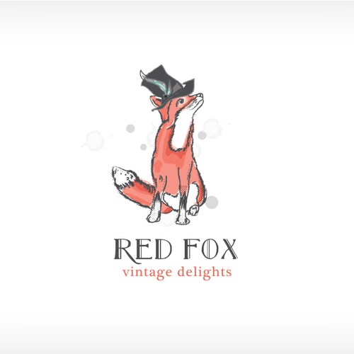 Hand-Drawn Whimsical Fox Logo for Vintage Food Company