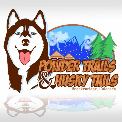 Logo for Fun Vacation Company called Powder Trails & Husky Tails