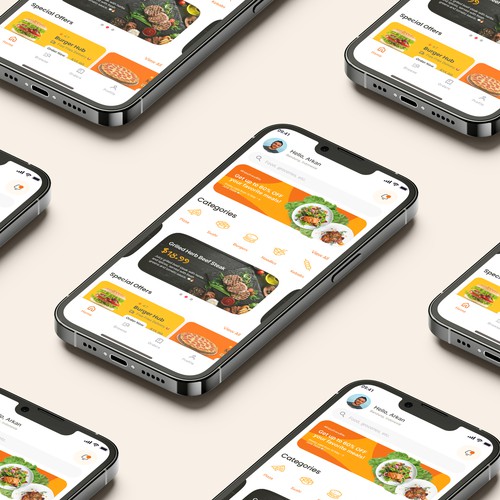 Modern Food Ordering App UI Design | iOS Mobile Interface