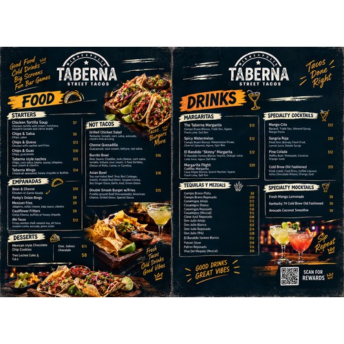 Taberna Street Tacos Menu
