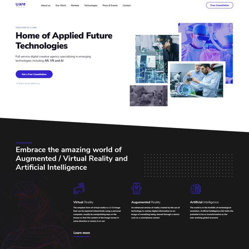 Modern concept for vr company