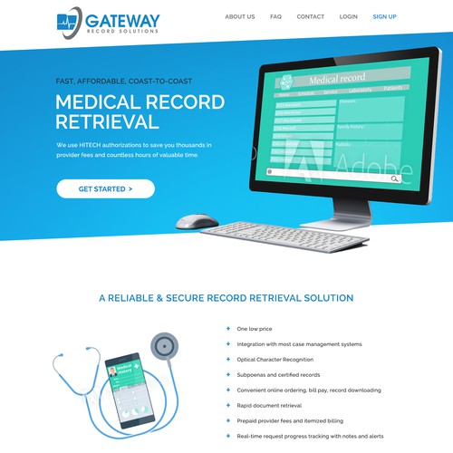 Webpage design for a Medical Record Retrieval Solution