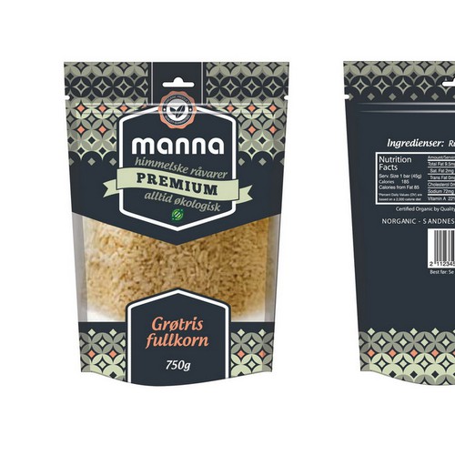 manna - design a label for a wide range of organic products