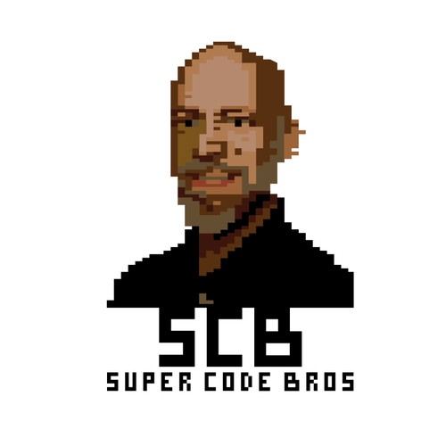 Pixel Art Logo for Super Code Bros