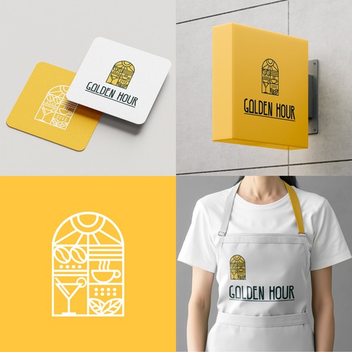 Golden Hour Café and Bar - Art Deco Logo and Brand Identity