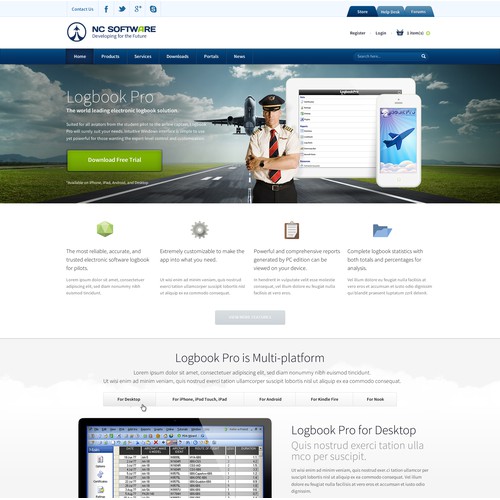 Year 2013 Aviation Computer Software Web Site E-Comm and Product Page