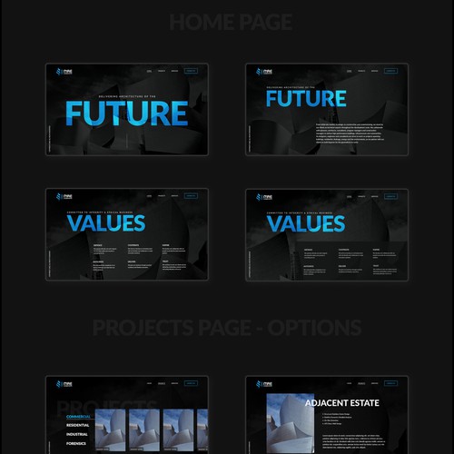 Interactive web design concept for construction / architecture company. 
