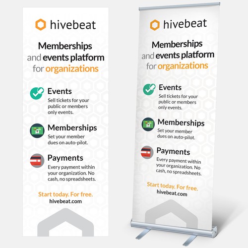 hivebeat roll up banner startup