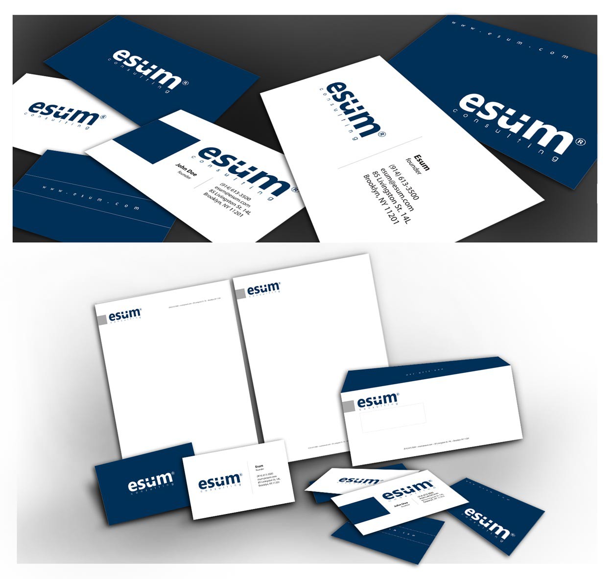 Create the next logo and stationary for Esum