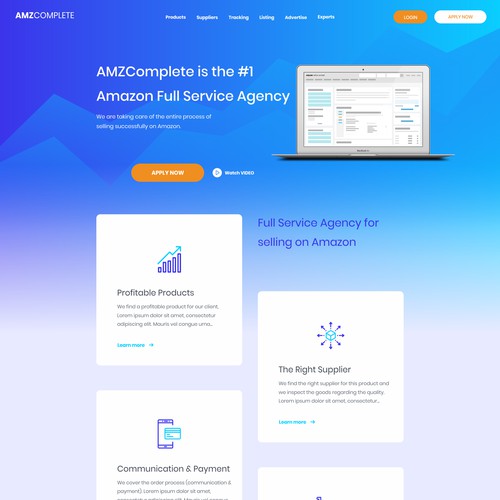 Website design for Amazon Agency 