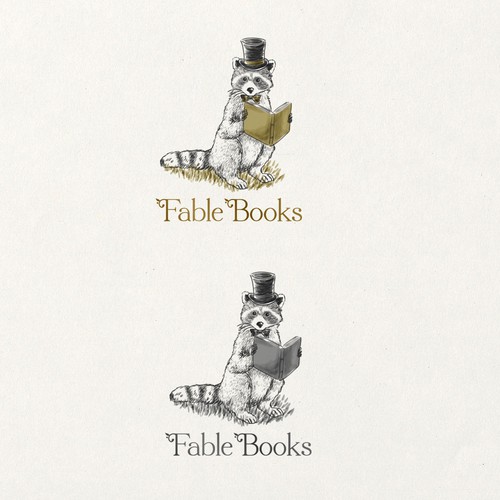 Fable books logo bookstore design