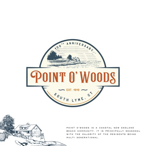 Vintage logo for a beach venue. 